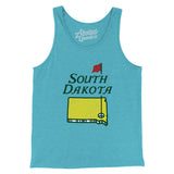 South Dakota Golf Men/Unisex Tank Top-Aqua Triblend-Allegiant Goods Co. Vintage Sports Apparel