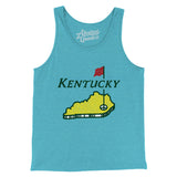Kentucky Golf Men/Unisex Tank Top-Aqua Triblend-Allegiant Goods Co. Vintage Sports Apparel