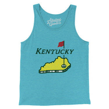 Kentucky Golf Men/Unisex Tank Top-Aqua Triblend-Allegiant Goods Co. Vintage Sports Apparel