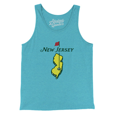 New Jersey Golf Men/Unisex Tank Top-Aqua Triblend-Allegiant Goods Co. Vintage Sports Apparel