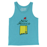 New Mexico Golf Men/Unisex Tank Top-Aqua Triblend-Allegiant Goods Co. Vintage Sports Apparel