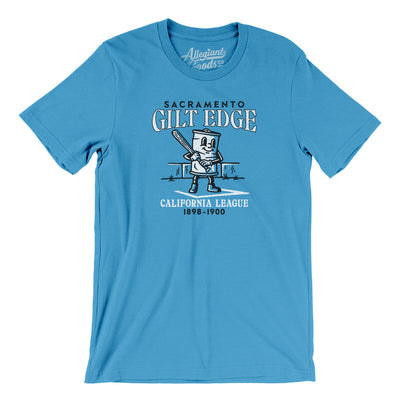 Sacramento Gilt Edge Men/Unisex T-Shirt-Aqua-Allegiant Goods Co. Vintage Sports Apparel