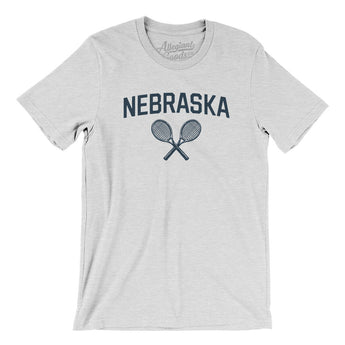 Nebraska Tennis Men/Unisex T-Shirt-Ash-Allegiant Goods Co. Vintage Sports Apparel