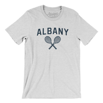 Albany Tennis Men/Unisex T-Shirt-Ash-Allegiant Goods Co. Vintage Sports Apparel