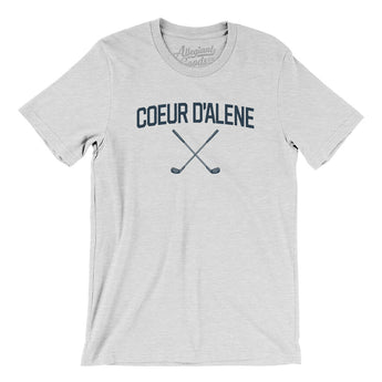 Coeur D'alene Golf Men/Unisex T-Shirt-Ash-Allegiant Goods Co. Vintage Sports Apparel