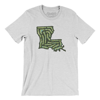 Louisiana Golf Course Map Men/Unisex T-Shirt-Ash-Allegiant Goods Co. Vintage Sports Apparel
