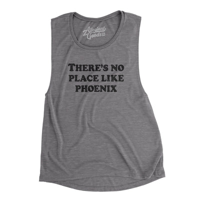 There's No Place Like Phoenix Women's Flowey Scoopneck Muscle Tank-Asphalt Slub-Allegiant Goods Co. Vintage Sports Apparel