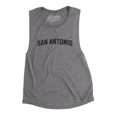 San Antonio Varsity Women's Flowey Scoopneck Muscle Tank-Asphalt Slub-Allegiant Goods Co. Vintage Sports Apparel