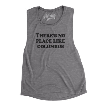 There's No Place Like Columbus Women's Flowey Scoopneck Muscle Tank-Asphalt Slub-Allegiant Goods Co. Vintage Sports Apparel