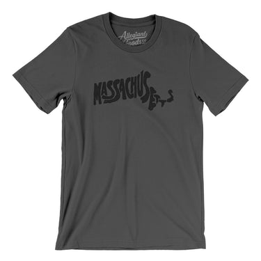 Massachusetts State Shape Text Men/Unisex T-Shirt-Allegiant Goods Co. Vintage Sports Apparel