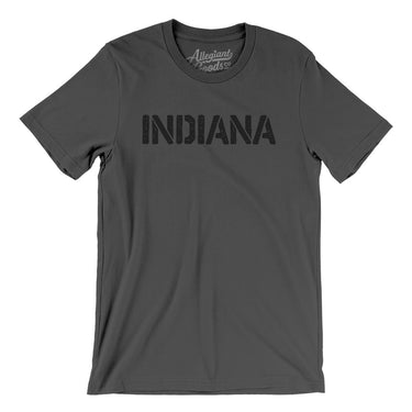 Indiana Military Stencil Men/Unisex T-Shirt-Asphalt-Allegiant Goods Co. Vintage Sports Apparel