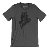 Maine State Shape Text Men/Unisex T-Shirt-Allegiant Goods Co. Vintage Sports Apparel