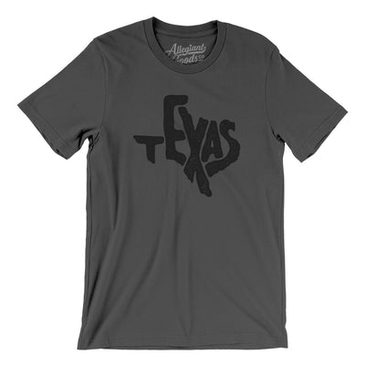 Texas State Shape Text Men/Unisex T-Shirt-Asphalt-Allegiant Goods Co. Vintage Sports Apparel
