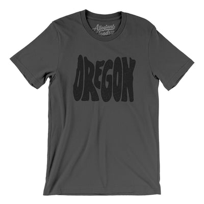 Oregon State Shape Text Men/Unisex T-Shirt-Asphalt-Allegiant Goods Co. Vintage Sports Apparel