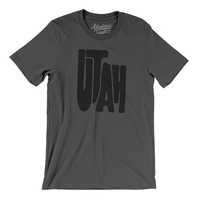 Utah State Shape Text Men/Unisex T-Shirt-Asphalt-Allegiant Goods Co. Vintage Sports Apparel