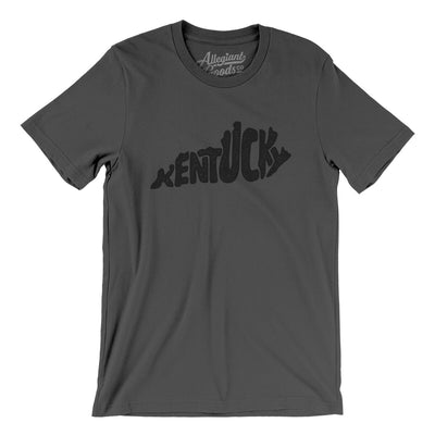 Kentucky State Shape Text Men/Unisex T-Shirt-Asphalt-Allegiant Goods Co. Vintage Sports Apparel