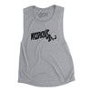 Massachusetts State Shape Text Women's Flowey Scoopneck Muscle Tank-Athletic Heather-Allegiant Goods Co. Vintage Sports Apparel