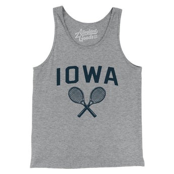 Iowa Tennis Men/Unisex Tank Top-Athletic Heather-Allegiant Goods Co. Vintage Sports Apparel