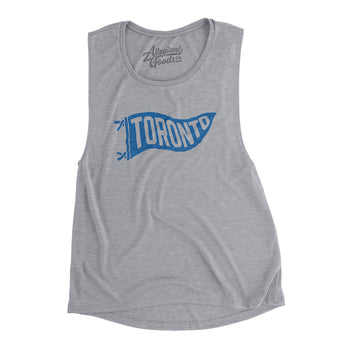Toronto Pennant Women's Flowey Scoopneck Muscle Tank-Athletic Heather-Allegiant Goods Co. Vintage Sports Apparel