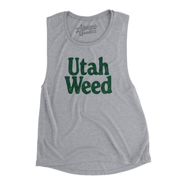 Utah Weed Women's Flowey Scoopneck Muscle Tank-Athletic Heather-Allegiant Goods Co. Vintage Sports Apparel