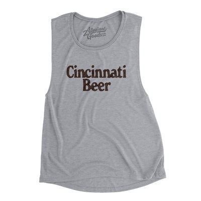 Cincinnati Beer Women's Flowey Scoopneck Muscle Tank-Athletic Heather-Allegiant Goods Co. Vintage Sports Apparel