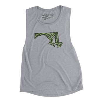 Maryland Golf Course Women's Flowey Scoopneck Muscle Tank-Athletic Heather-Allegiant Goods Co. Vintage Sports Apparel