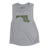 Maryland Golf Course Women's Flowey Scoopneck Muscle Tank-Athletic Heather-Allegiant Goods Co. Vintage Sports Apparel
