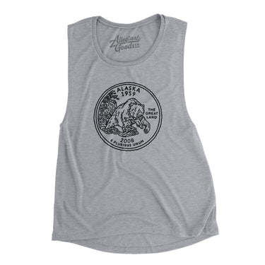 Alaska State Quarter Women's Flowey Scoopneck Muscle Tank-Allegiant Goods Co. Vintage Sports Apparel