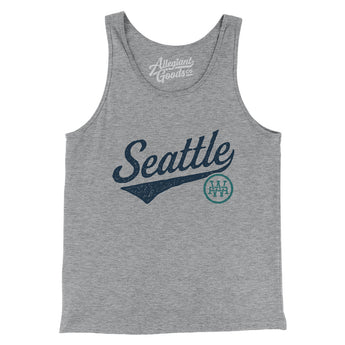 Seattle Vintage Script Men/Unisex Tank Top-Athletic Heather-Allegiant Goods Co. Vintage Sports Apparel
