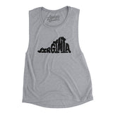 Virginia State Shape Text Women's Flowey Scoopneck Muscle Tank-Allegiant Goods Co. Vintage Sports Apparel