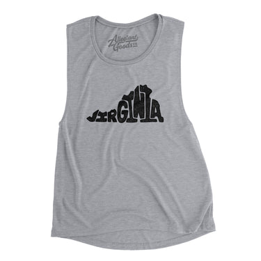 Virginia State Shape Text Women's Flowey Scoopneck Muscle Tank-Allegiant Goods Co. Vintage Sports Apparel