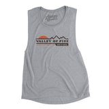 Valley Of Fire Sunset Women's Flowey Scoopneck Muscle Tank-Athletic Heather-Allegiant Goods Co. Vintage Sports Apparel
