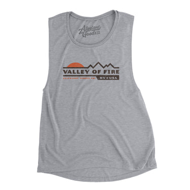 Valley Of Fire Sunset Women's Flowey Scoopneck Muscle Tank-Athletic Heather-Allegiant Goods Co. Vintage Sports Apparel