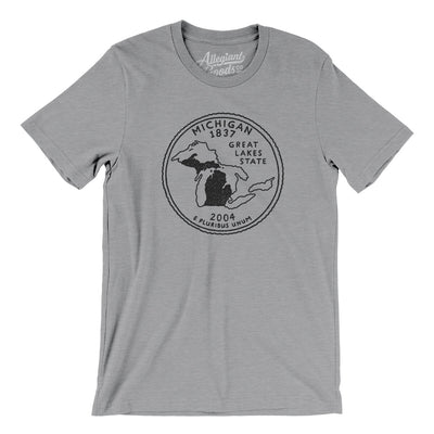 Michigan State Quarter Men/Unisex T-Shirt-Athletic Heather-Allegiant Goods Co. Vintage Sports Apparel