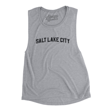 Salt Lake City Varsity Women's Flowey Scoopneck Muscle Tank-Athletic Heather-Allegiant Goods Co. Vintage Sports Apparel