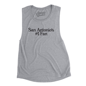 San Antonio's Number 1 Fan Women's Flowey Scoopneck Muscle Tank-Athletic Heather-Allegiant Goods Co. Vintage Sports Apparel