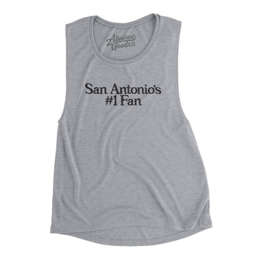 San Antonio's Number 1 Fan Women's Flowey Scoopneck Muscle Tank-Allegiant Goods Co. Vintage Sports Apparel