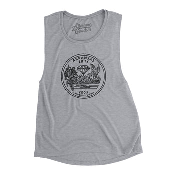 Arkansas State Quarter Women's Flowey Scoopneck Muscle Tank-Allegiant Goods Co. Vintage Sports Apparel