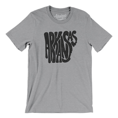 Arkansas State Shape Text Men/Unisex T-Shirt-Athletic Heather-Allegiant Goods Co. Vintage Sports Apparel