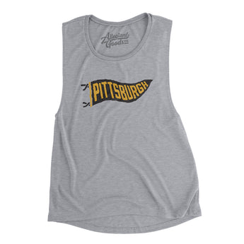 Pittsburgh Pennant Women's Flowey Scoopneck Muscle Tank-Allegiant Goods Co. Vintage Sports Apparel