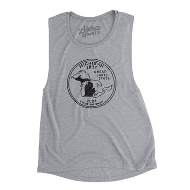 Michigan State Quarter Women's Flowey Scoopneck Muscle Tank-Allegiant Goods Co. Vintage Sports Apparel