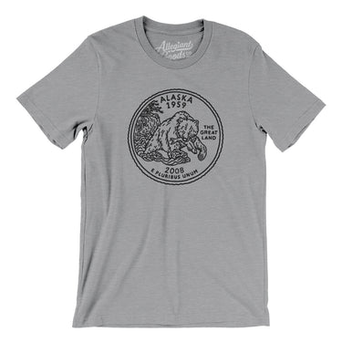 Alaska State Quarter Men/Unisex T-Shirt-Allegiant Goods Co. Vintage Sports Apparel