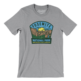 Yosemite National Park Badge Men/Unisex T-Shirt-Athletic Heather-Allegiant Goods Co. Vintage Sports Apparel