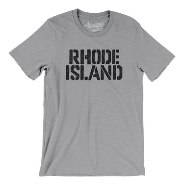 Rhode Island Military Stencil Men/Unisex T-Shirt-Allegiant Goods Co. Vintage Sports Apparel
