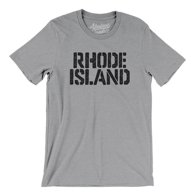 Rhode Island Military Stencil Men/Unisex T-Shirt-Athletic Heather-Allegiant Goods Co. Vintage Sports Apparel