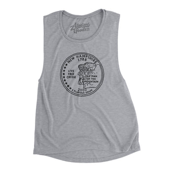 New Hampshire State Quarter Women's Flowey Scoopneck Muscle Tank-Allegiant Goods Co. Vintage Sports Apparel