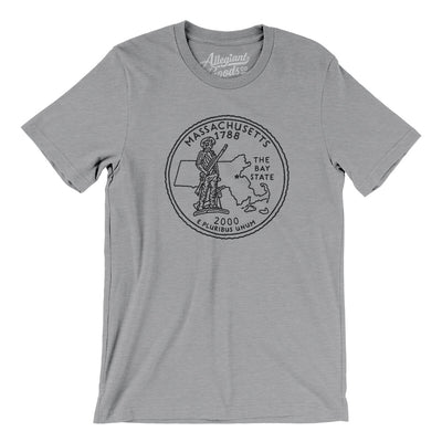 Massachusetts State Quarter Men/Unisex T-Shirt-Athletic Heather-Allegiant Goods Co. Vintage Sports Apparel