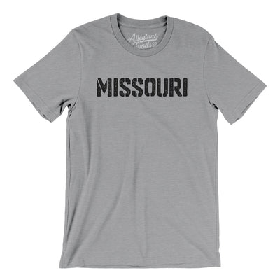 Missouri Military Stencil Men/Unisex T-Shirt-Athletic Heather-Allegiant Goods Co. Vintage Sports Apparel