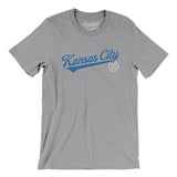 Kansas City Vintage Script Men/Unisex T-Shirt-Athletic Heather-Allegiant Goods Co. Vintage Sports Apparel