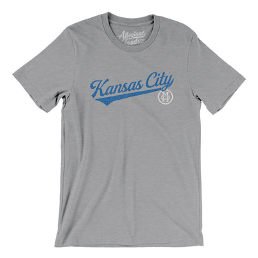 Kansas City Vintage Script Men/Unisex T-Shirt-Athletic Heather-Allegiant Goods Co. Vintage Sports Apparel